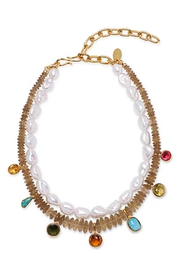 Lizzie Fortunato Color Wheel Freshwater Pearl Collar Necklace in Multi at Nordstrom