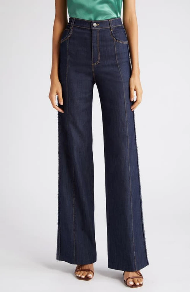 Cinq à Sept Francine Wide Leg Jeans in Indigo at Nordstrom, Size 0