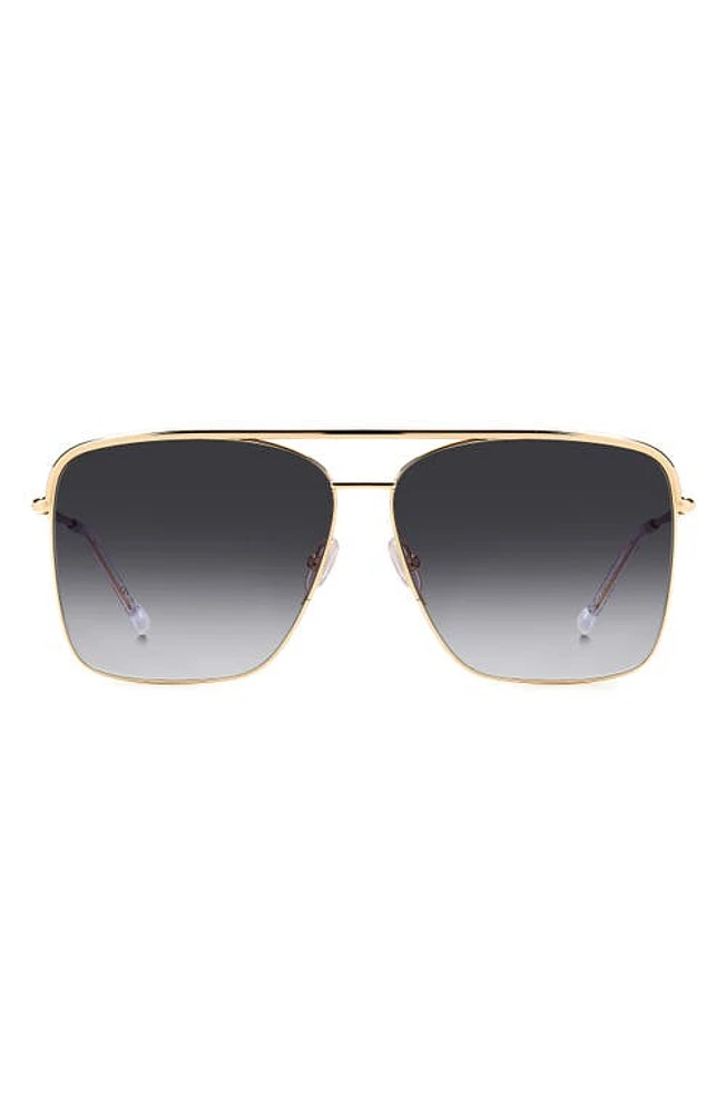 Isabel Marant Wild Metal 62mm Gradient Oversize Rectangular Sunglasses in Rose Gold/Grey Shaded at Nordstrom