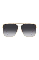 Isabel Marant Wild Metal 62mm Gradient Oversize Rectangular Sunglasses in Rose Gold/Grey Shaded at Nordstrom