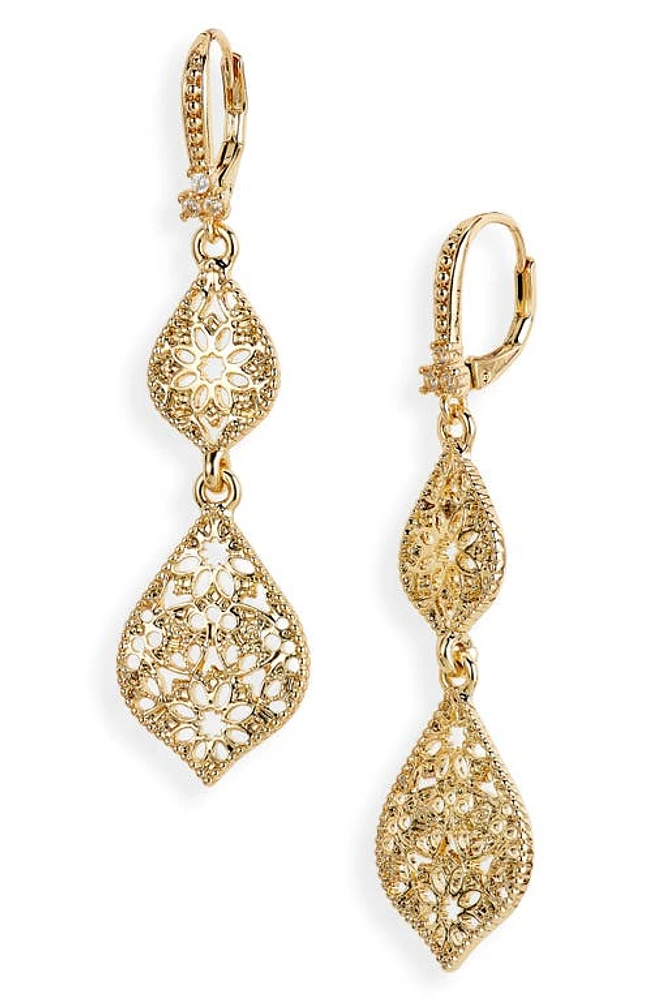 Marchesa Filigree Double Drop Earrings in Gold at Nordstrom