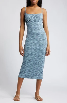 Rip Curl Bobbi Space Dye Cotton Blend Rib Dress Blue at Nordstrom,