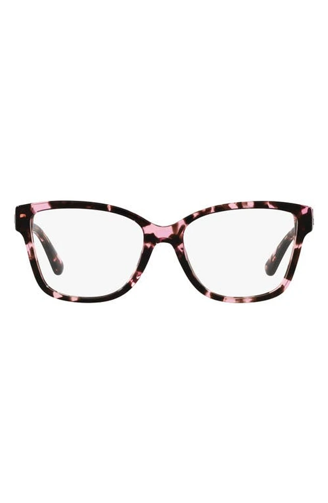 Michael Kors Orlando 54mm Square Optical Glasses in Pink Tort at Nordstrom