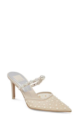 Dolce Vita Katik Imitation Pearl Pointed Toe Pump Ivory Mesh at Nordstrom,