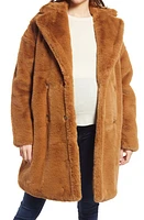 Emilia George Annabette Faux Fur Maternity Coat Tobacco at Nordstrom,