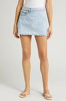 Re/Done Organic Cotton Denim Wrap Miniskirt Maliblue at Nordstrom,