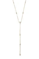 Argento Vivo Sterling Silver Cubic Zirconia Station Y-Necklace in Gold at Nordstrom