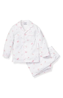 Petite Plume Kids' Butterflies Two-Piece Pajamas White at Nordstrom,