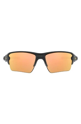 Oakley Flak 2.0 XL 59mm Polarized Sport Wrap Sunglasses in Matte Black/Prizm Rose Gold at Nordstrom