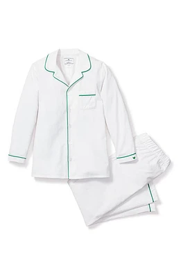 Petite Plume Kids' Piped Two-Piece Pajamas White at Nordstrom,