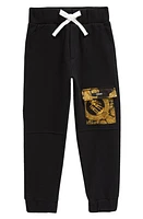 Versace Kids' Baroque Detail Cotton Joggers in Black Gold at Nordstrom, Size 4Y