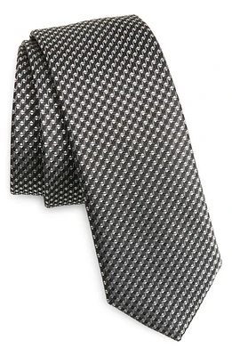 BOSS Geometric Silk Blend Tie in Medium Grey at Nordstrom