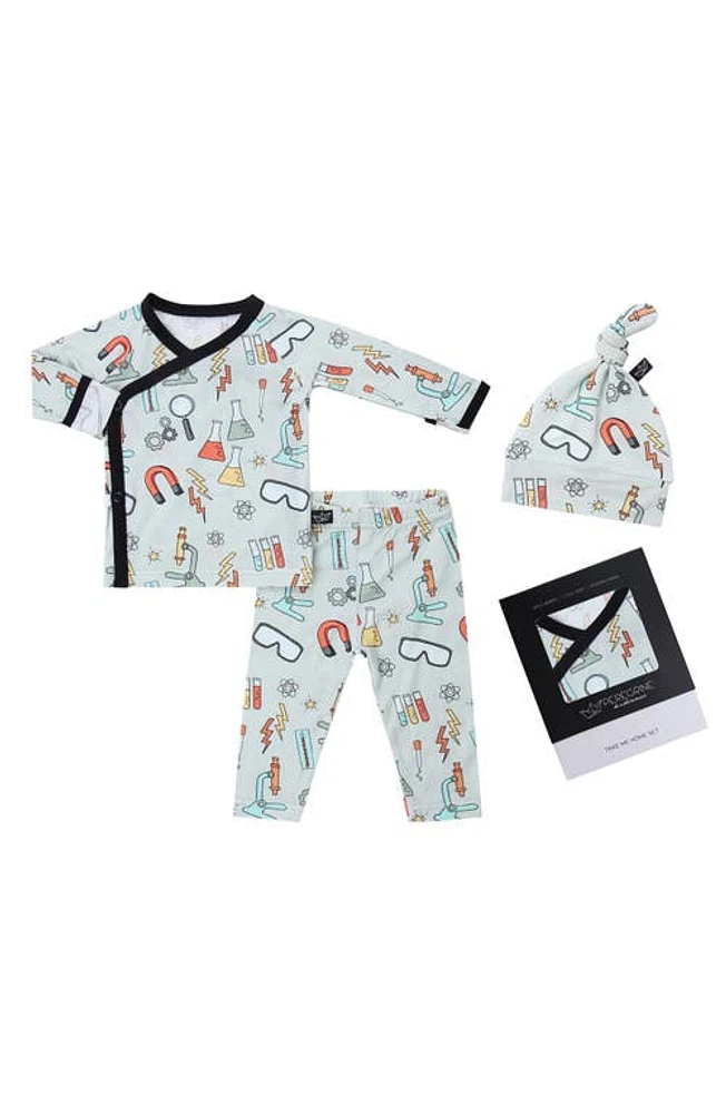 Peregrine Kidswear Science Lab Take Me Home Top, Pants & Hat Set in Grey at Nordstrom, Size Newborn