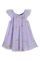 Zunie Embroidered Mesh Dress & Bloomers Purple at Nordstrom,