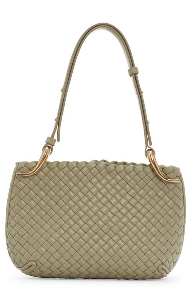 Bottega Veneta Small Clicker Intrecciato Leather Shoulder Bag in Travertine-Muse at Nordstrom