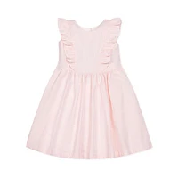 Hope & Henry Girls' Seersucker Flutter Sleeve Open Back Dress, Toddler Light Pink at Nordstrom,