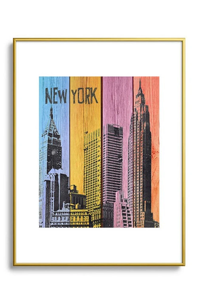 Deny Designs New York Downtown Framed Art Print in Golden Tones at Nordstrom