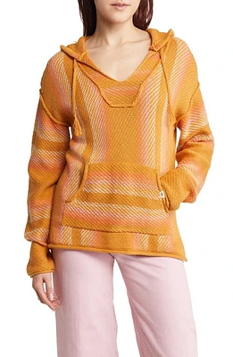 Rip Curl Day Break Stripe Hooded Poncho Gold at Nordstrom,