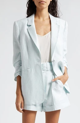 Cinq à Sept Linen & Cotton Blazer Glacial Blue at Nordstrom,