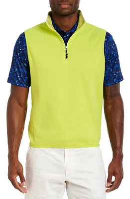 Robert Graham Offshore Knit Quarter Zip Vest in Lime at Nordstrom, Size Xxx-Large