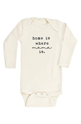 Tenth & Pine Home Is Where Mama Organic Cotton Bodysuit Natural at Nordstrom,