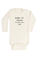 Tenth & Pine Home Is Where Mama Organic Cotton Bodysuit Natural at Nordstrom,