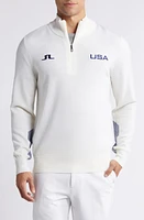 J. Lindeberg Nathaniel Wool Quarter Zip Sweater at Nordstrom,