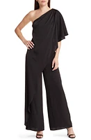 River Island One-Shoulder Jumpsuit Black at Nordstrom,