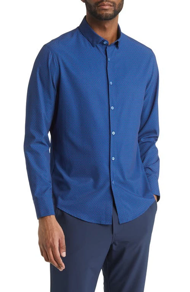 Mizzen+Main Leeward Star Print Button-Up Performance Shirt Set Sail Cabaret at Nordstrom,