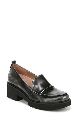 Naturalizer Darry Leather Loafer Black /Silver at Nordstrom,