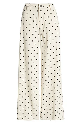 Brixton Victory High Waist Wide Leg Cotton Pants Natural at Nordstrom,