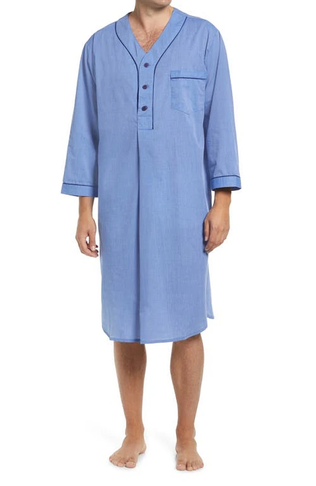 Majestic International Cotton Blend Nightshirt Blue at Nordstrom,