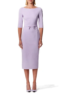 Carolina Herrera Bateau Neck Stretch Virgin Wool Sheath Dress Lilac at Nordstrom,