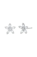 Bony Levy Mika Diamond Flower Stud Earrings in 18K White Gold at Nordstrom