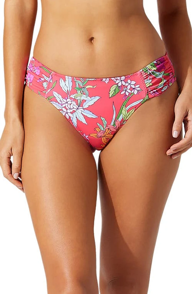 Tommy Bahama Summer Floral Reversible Hipster Bikini Bottoms Passion Pink at Nordstrom,