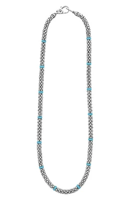 LAGOS Blue Caviar Ceramic Collar Necklace in Silver/Blue at Nordstrom, Size 16 In