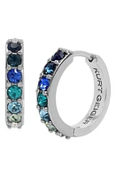 Kurt Geiger London Rainbow Crystal Huggie Hoop Earrings in Blue at Nordstrom