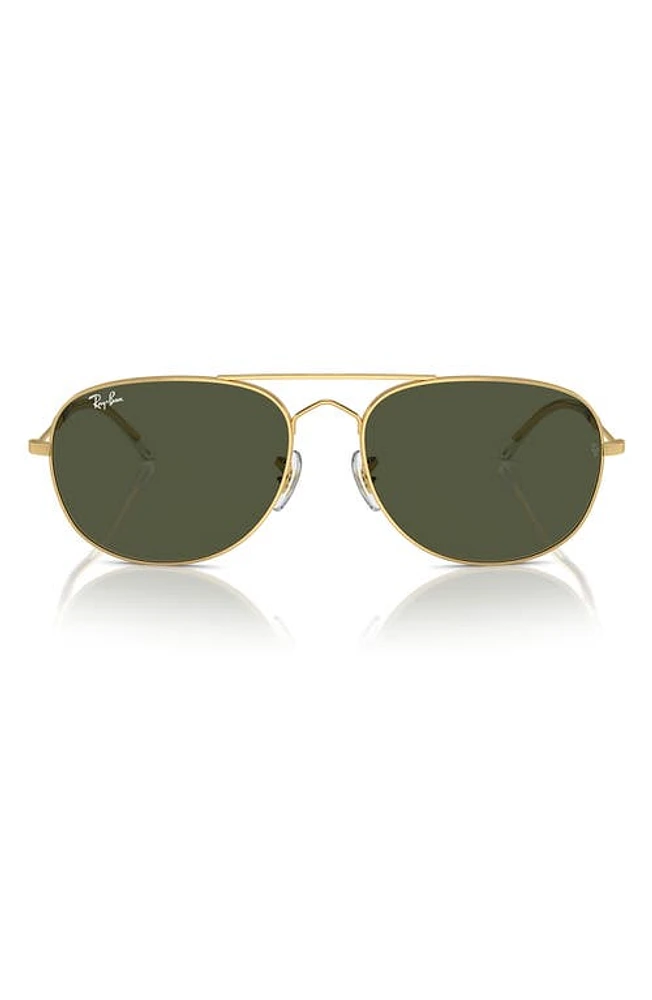 Ray-Ban Bain Bridge 60mm Pillow Aviator Sunglasses in Gold Flash at Nordstrom