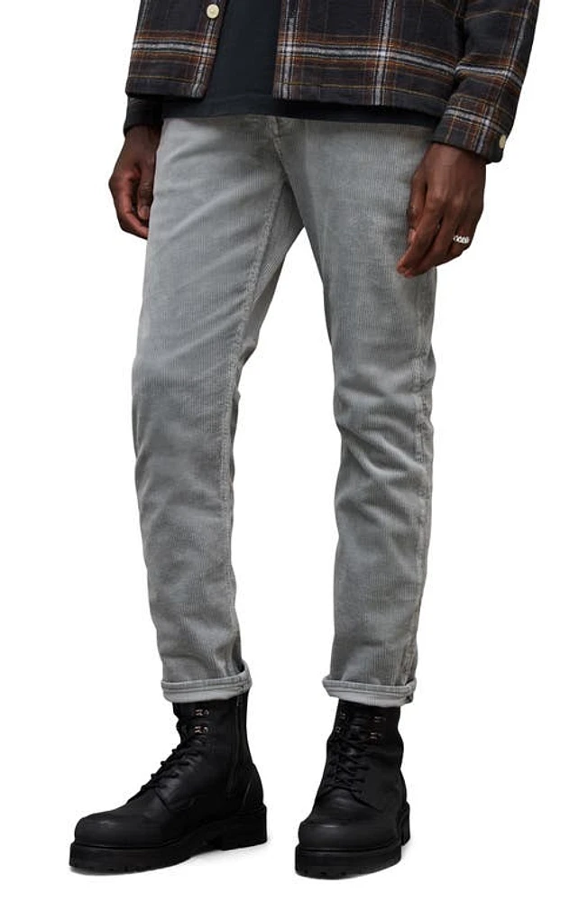 AllSaints Dean Crop Corduroy Pants Moon Grey at Nordstrom,