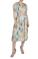 Julia Jordan Abstract Print Midi Dress Beige Multi at Nordstrom,