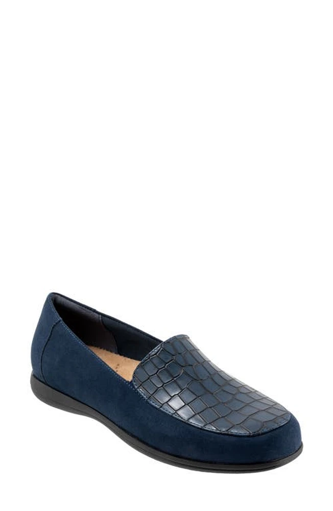 Trotters Deanna Flat Navy Micro/croco at Nordstrom,