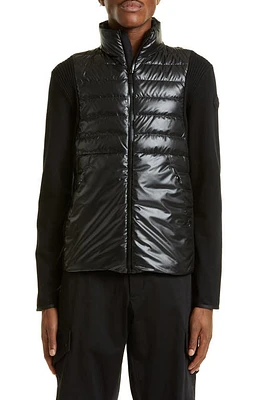 Moncler Mixed Media Down Fill Jacket in Black at Nordstrom, Size Small