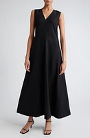 TOTEME Fluid V-Neck A-Line Maxi Dress in Black at Nordstrom, Size 4 Us