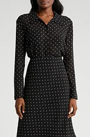 WAYF Sussex Button-Up Shirt Black Polka-Dot at Nordstrom,