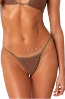 EDIKTED Bobbi Bikini Bottoms Brown at Nordstrom,