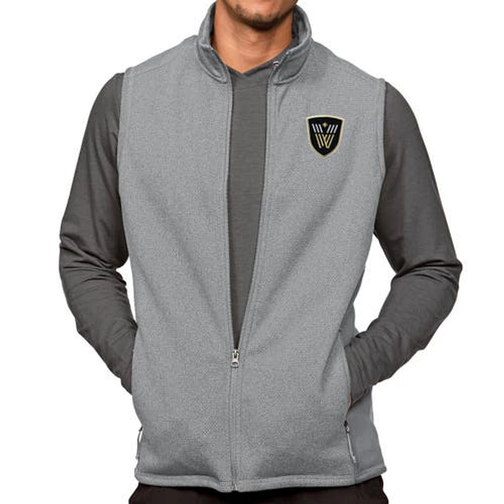 Men's Antigua Heather Gray Vancouver Warriors Course Full-Zip Vest at Nordstrom, Size Medium