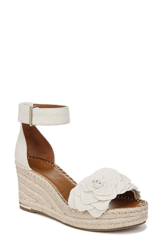 Franco Sarto Clemens Ankle Strap Platform Wedge Espadrille Sandal Natural Flower at Nordstrom,