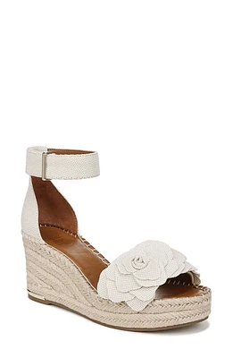 Franco Sarto Clemens Ankle Strap Platform Wedge Espadrille Sandal Natural Flower at Nordstrom,