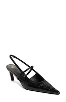 TOTEME Sharp Pointed Toe Croc Embossed Slingback Pump Black at Nordstrom,