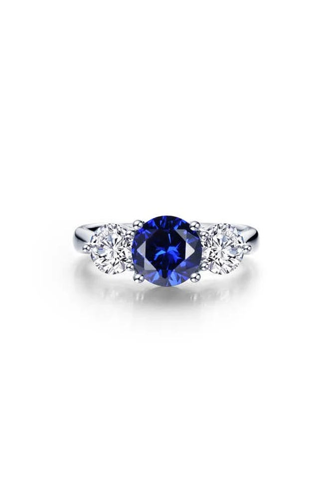 Lafonn Classic Lab Created Sapphire & Simulated Diamond Ring in Blue at Nordstrom